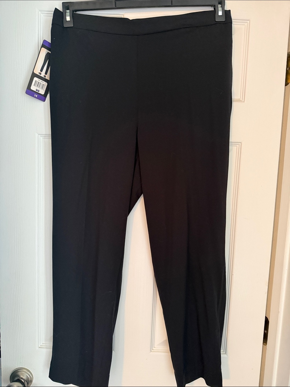 NWT Banana Republic Black Straight-Leg Pull-On Trousers